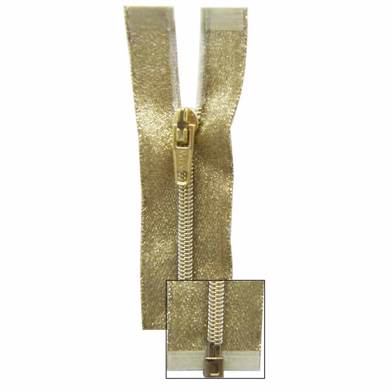 VIZZY Metallic One-Way Separating Zipper 50cm (20) – Metallic Gold – 1701