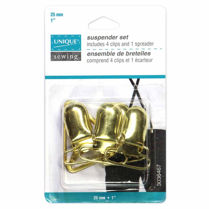 UNIQUE SEWING Suspender Set – Gold  – 5 pcs – 25mm (1)