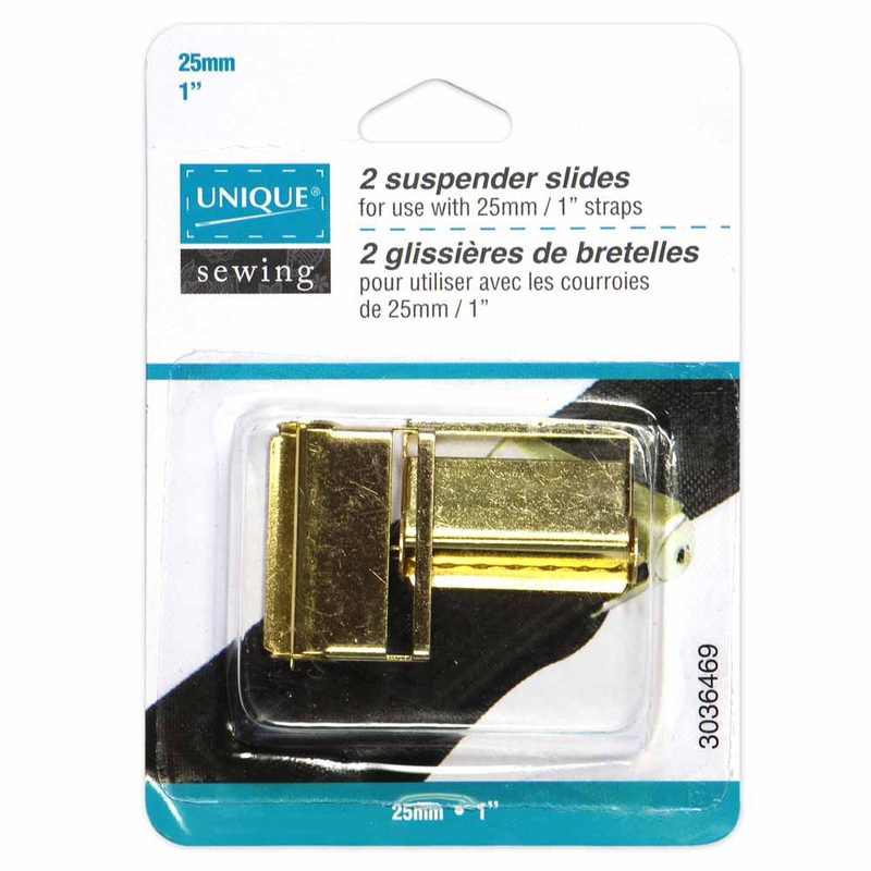 UNIQUE SEWING Suspender Slides – Gold – 2 pcs – 25mm (1)