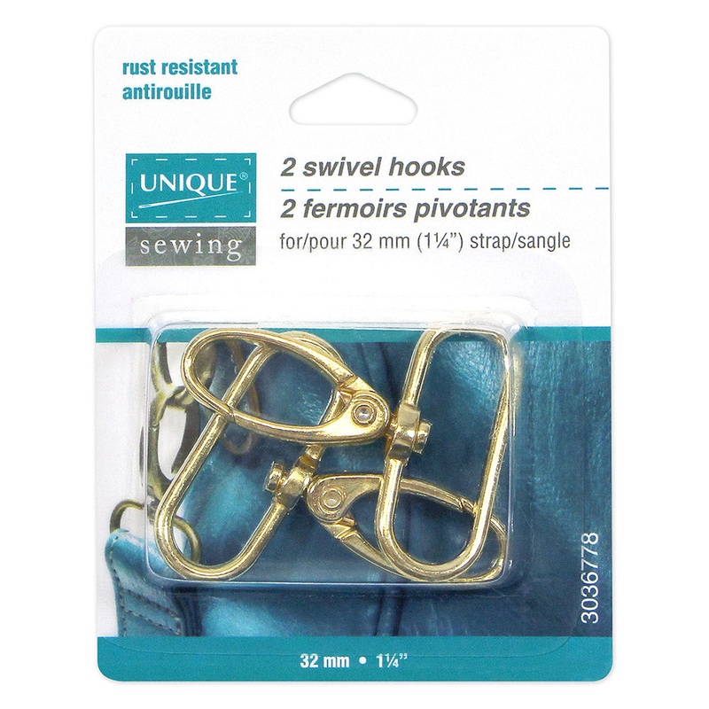 UNIQUE SEWING Swivel Clasps – 32mm (1) – Gold – 2 pcs.