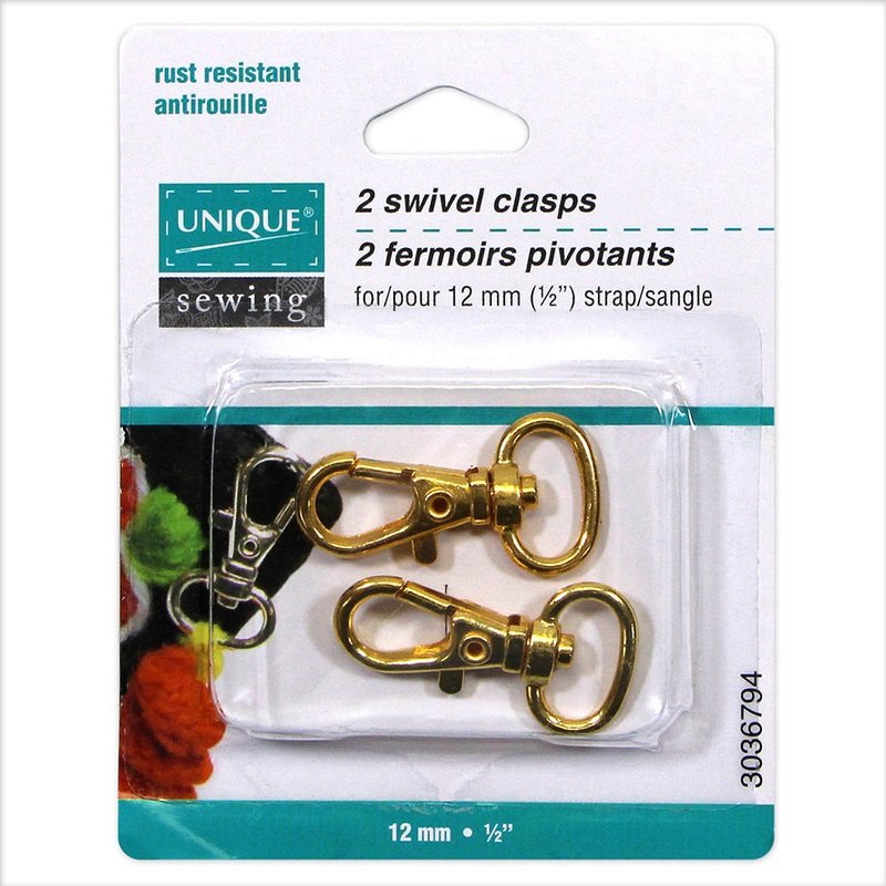 UNIQUE SEWING Swivel Hooks – 12mm () – Gold – 2 pcs.