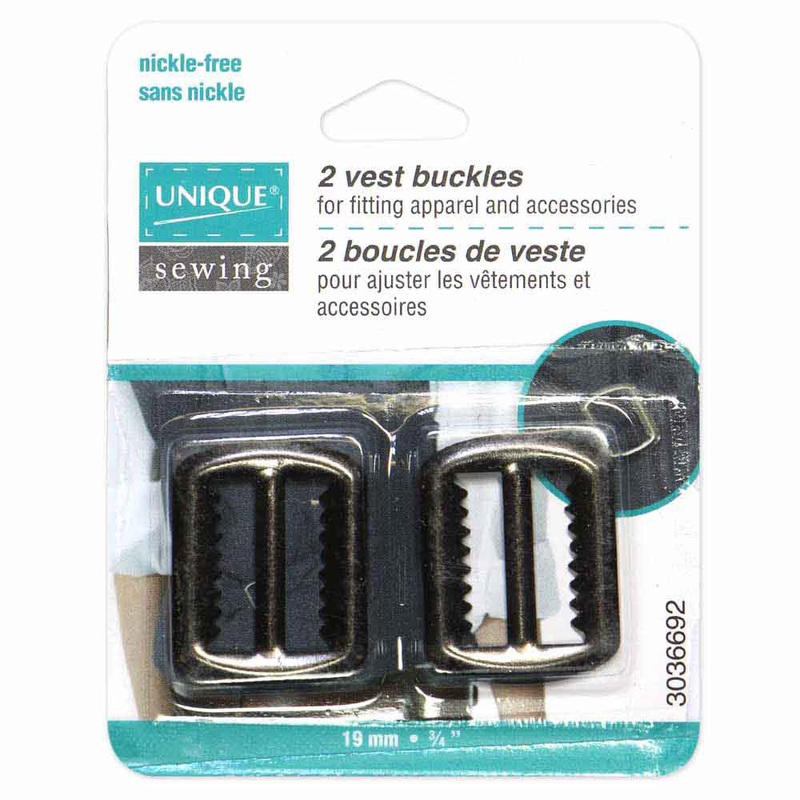 UNIQUE SEWING Vest Buckles – 19mm () – Gunmetal –  2 pcs