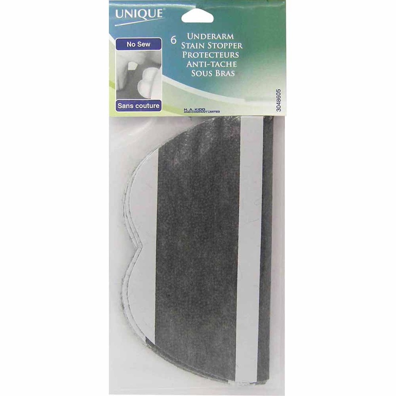 UNIQUE Stain Stoppers No-Sew Dress Shields Black – 6pcs