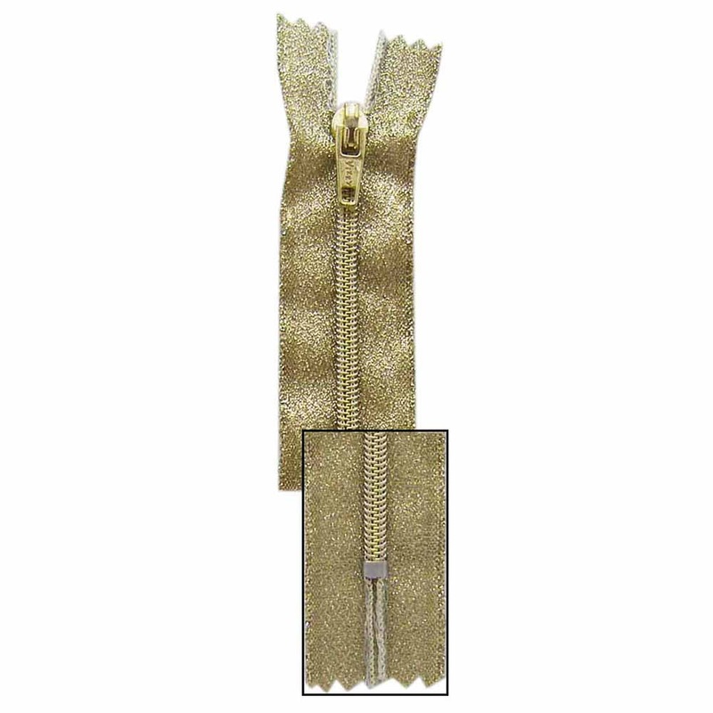 VIZZY Metallic Closed End Zipper 30cm (12) – Metallic Gold – 1724