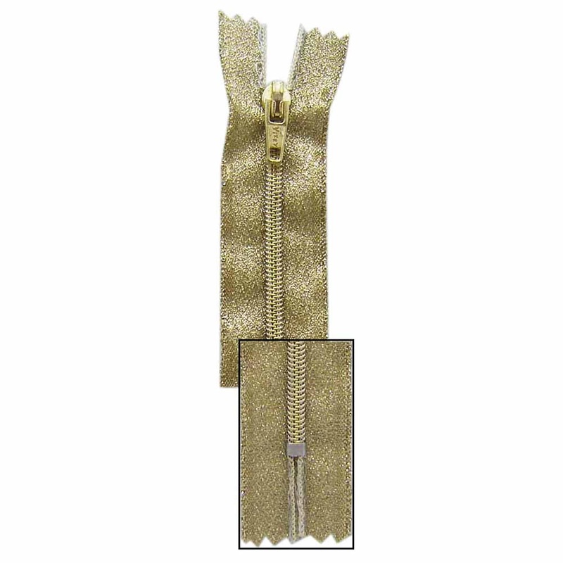 VIZZY Metallic Closed End Zipper 45cm (18) – Metallic Gold – 1724