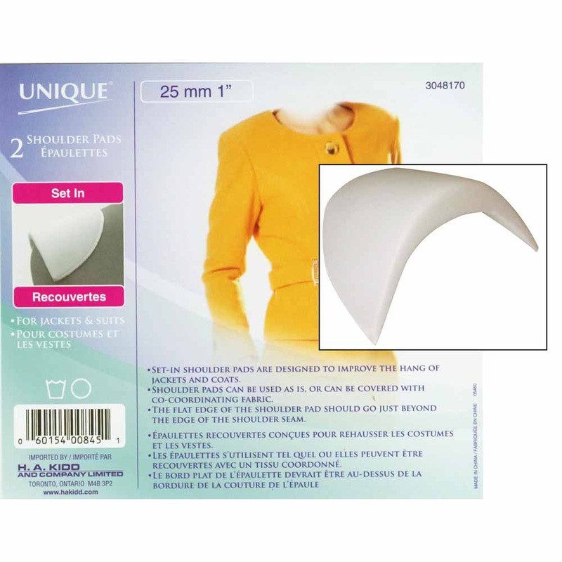 UNIQUE SEWING Shoulder Pads Extra Large White – 25mm (1) – 2pcs