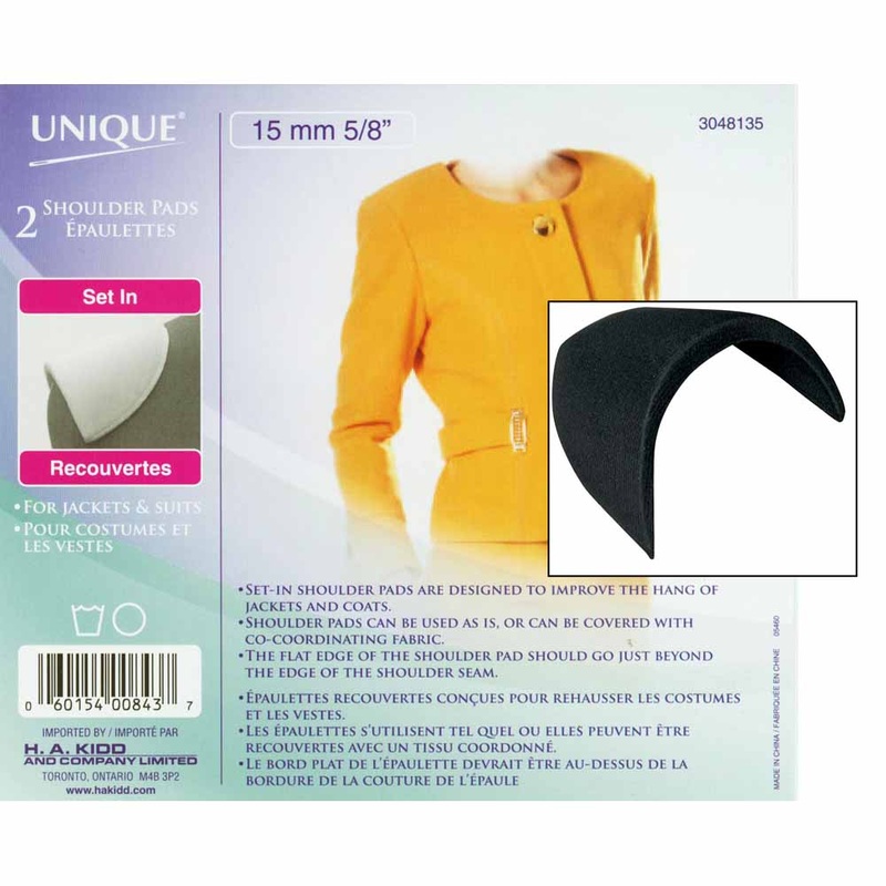 UNIQUE SEWING Shoulder Pads Large Black – 15mm () – 2pcs