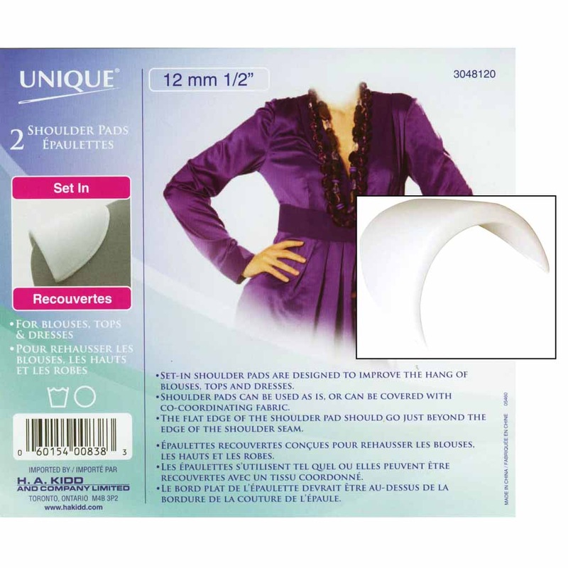 UNIQUE SEWING Shoulder Pads Medium White – 12mm () – 2pcs