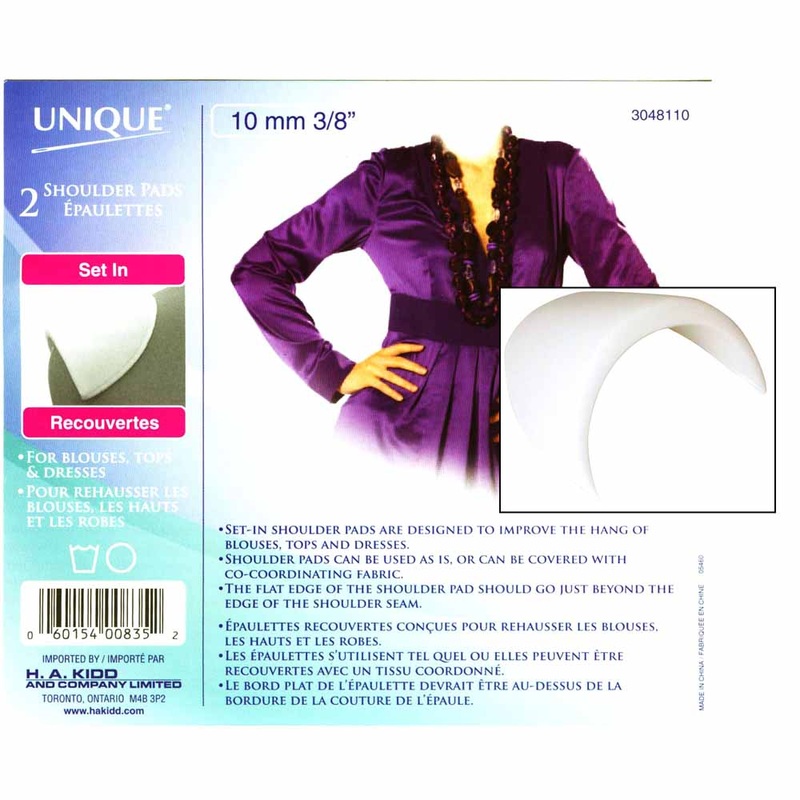 UNIQUE SEWING Shoulder Pads Small White – 10mm () – 2pcs