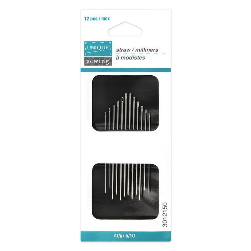 UNIQUE SEWING Straw Needles – sizes 5/10 – 12pcs