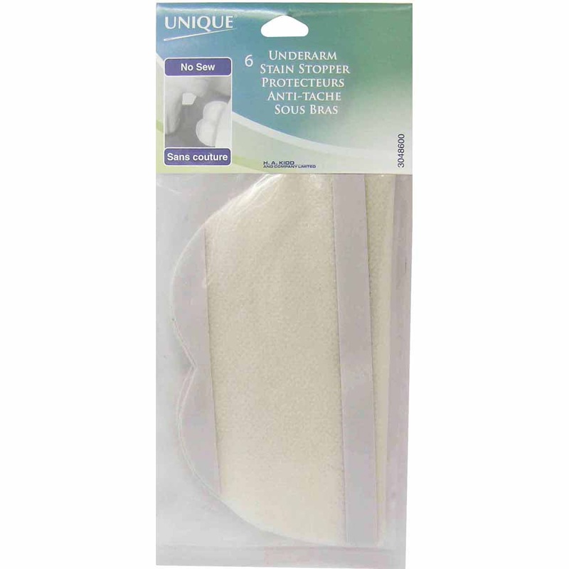 UNIQUE Stain Stoppers No-Sew Dress Shields White – 6pcs