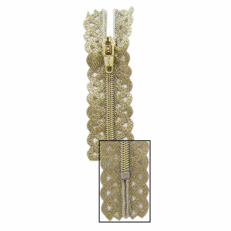VIZZY Metallic Closed End Zipper 30cm (12) – Metallic Gold – 1725
