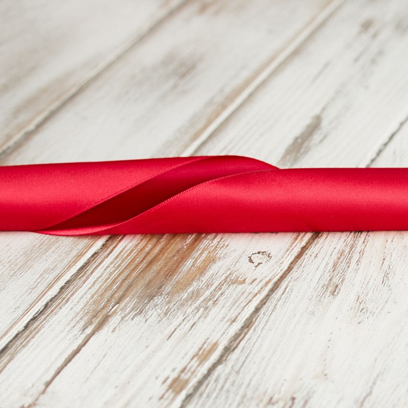 100mm Double Faced Satin Ribbon – Red