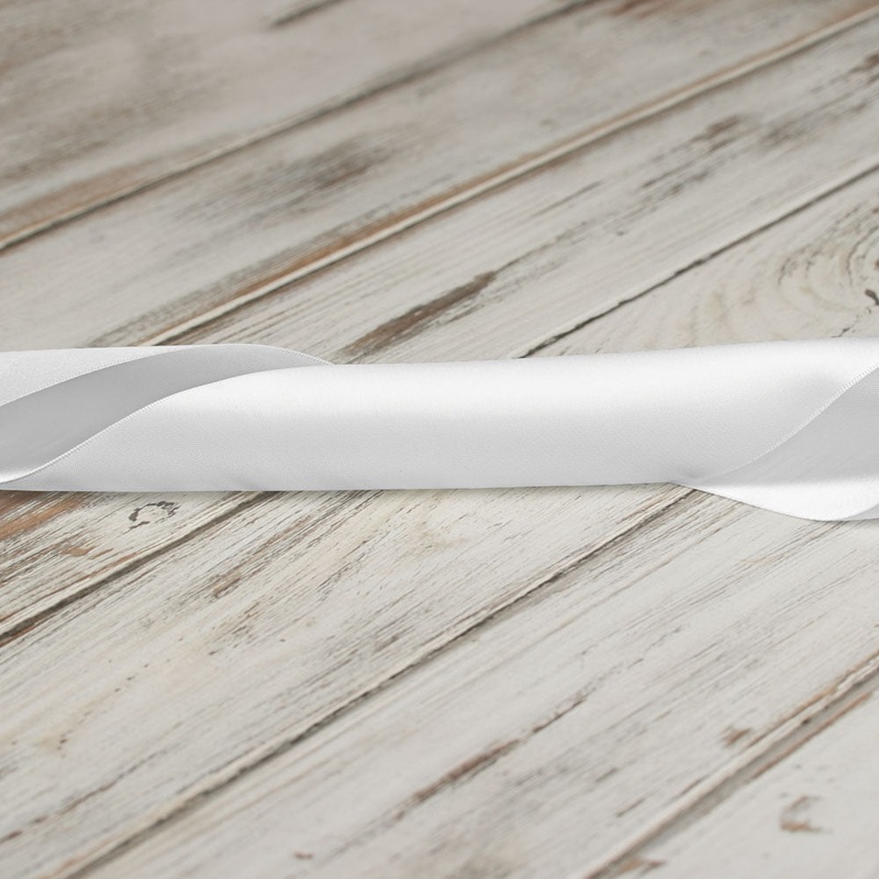 100mm Double Faced Satin Ribbon – White