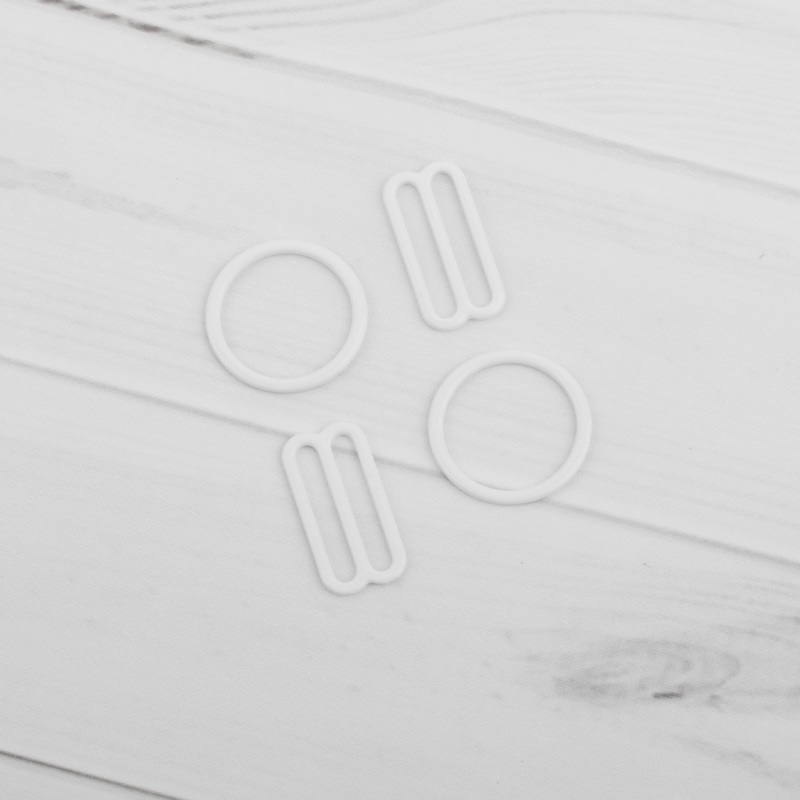 19mm Nylon Coated Metal Sliders Rings – White
