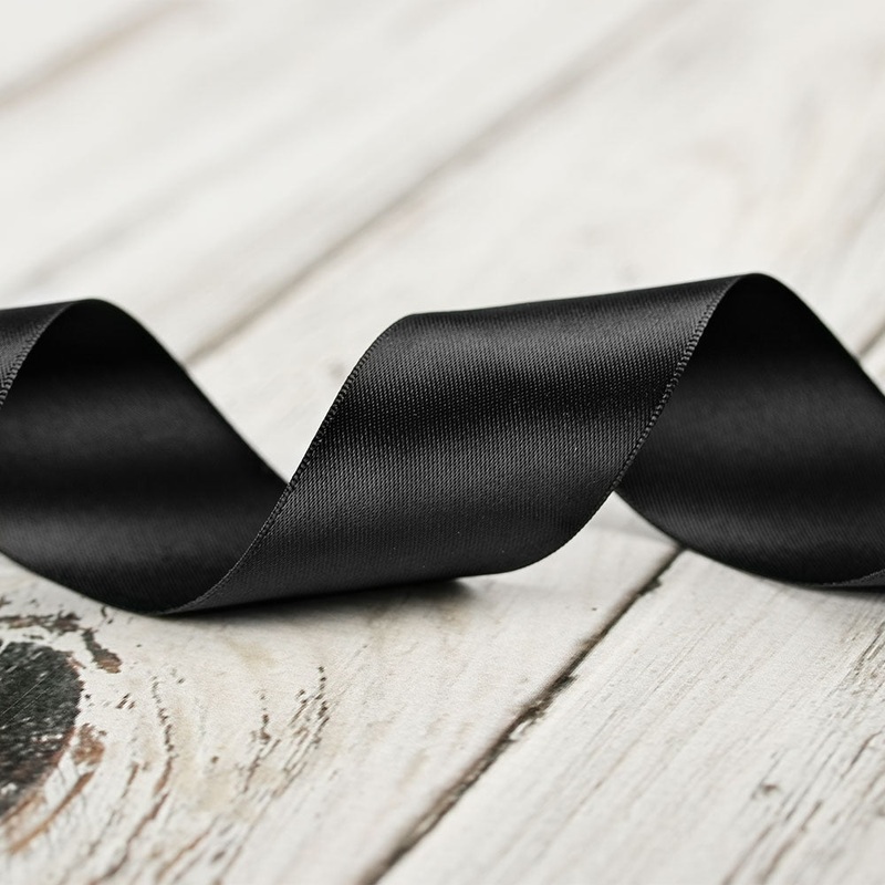 38mm Double Faced Satin Ribbon – Black