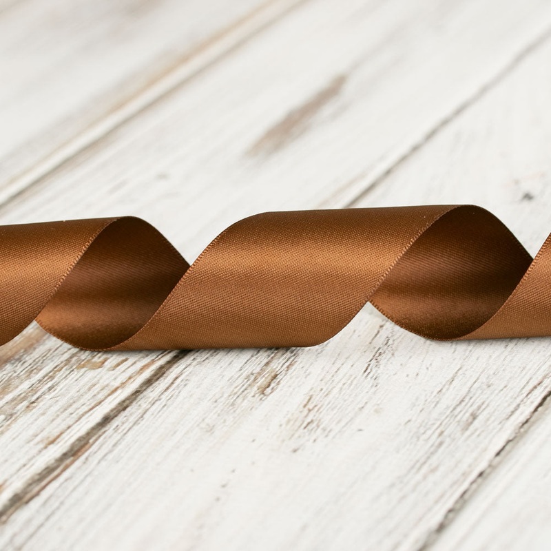 38mm Double Faced Satin Ribbon –  Brown