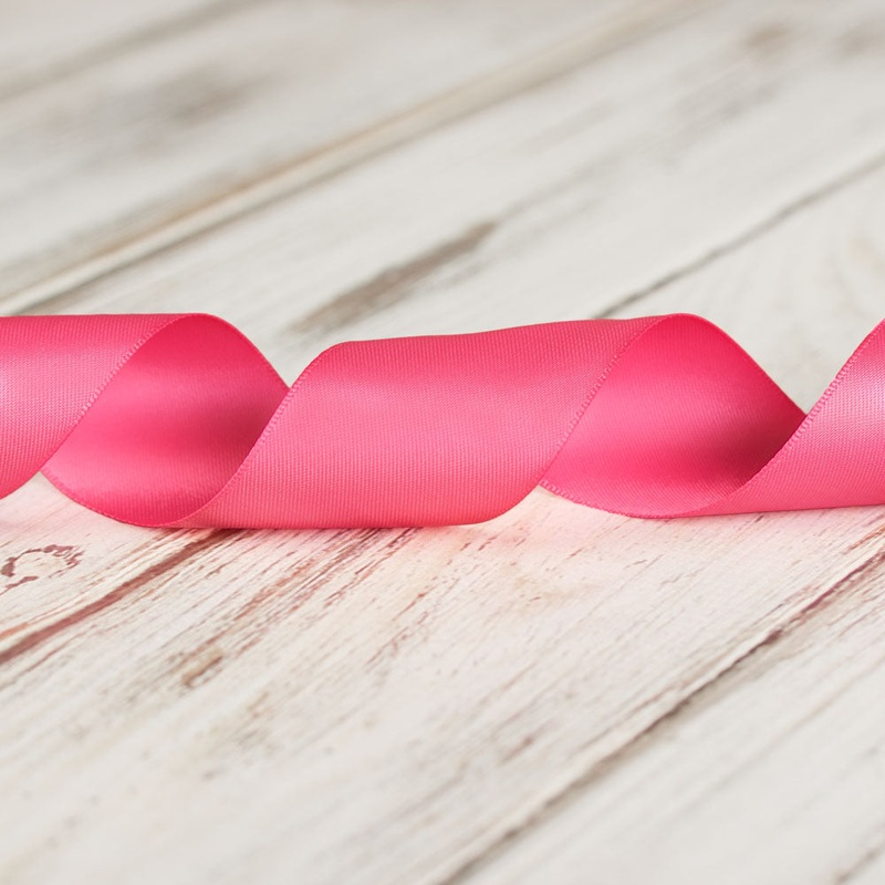 38mm Double Faced Satin Ribbon – Medium Pink