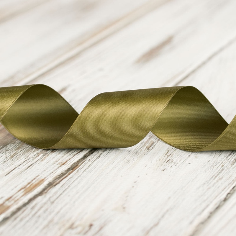 38mm Double Faced Satin Ribbon – Moss