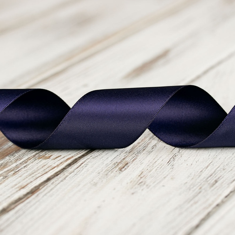 38mm Double Faced Satin Ribbon – Navy