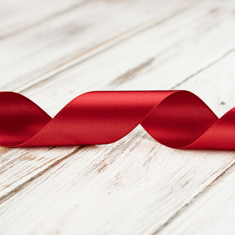 38mm Double Faced Satin Ribbon – Scarlet