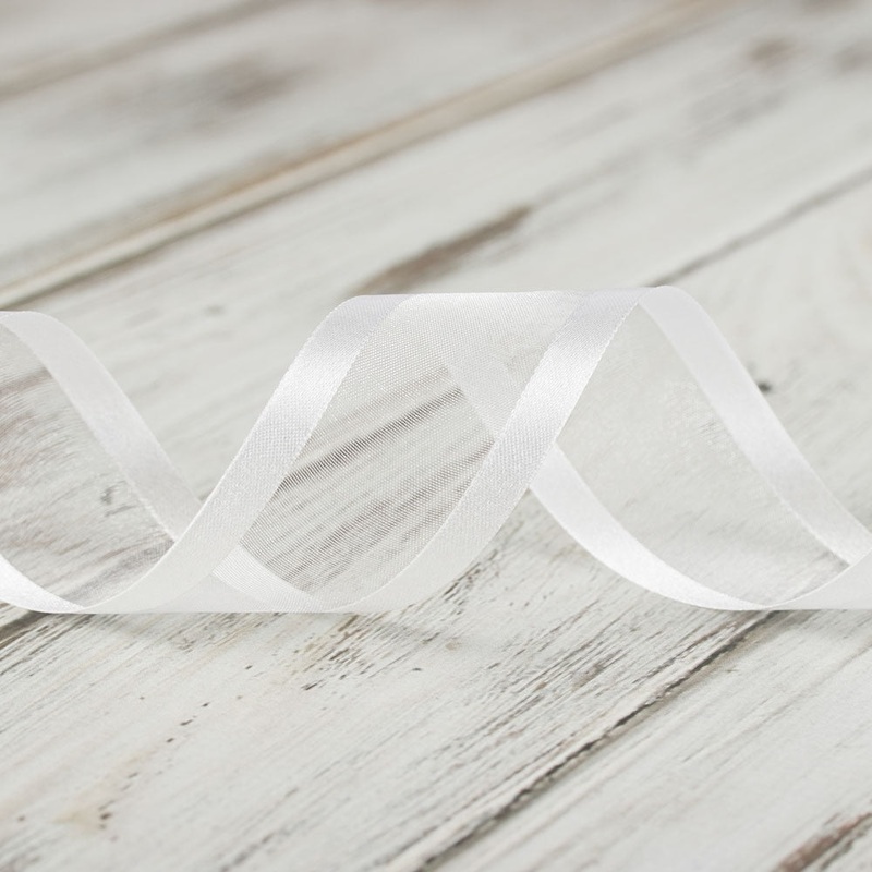 38mm Satin Edge Organza Ribbon – White