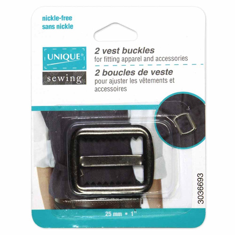 UNIQUE SEWING Vest Buckles – 25mm (1) – Gunmetal –  2 pcs