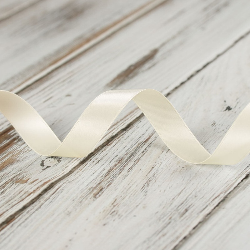16mm Double Faced Satin Ribbon – Bridal White
