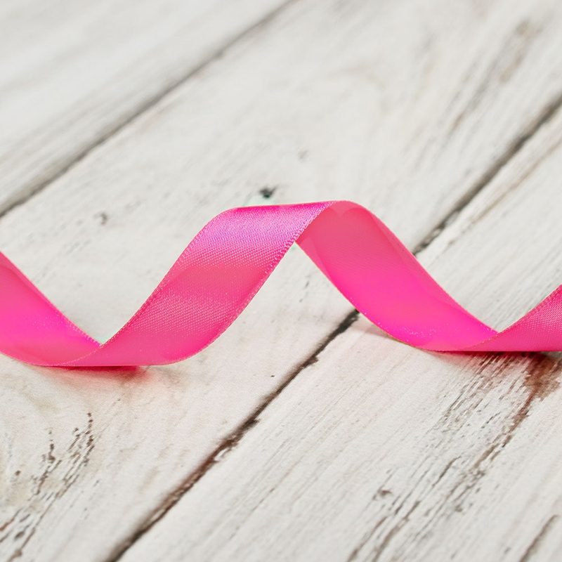16mm Double Faced Satin Ribbon – Bright Pink