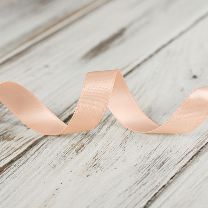 16mm Double Faced Satin Ribbon – Champagne