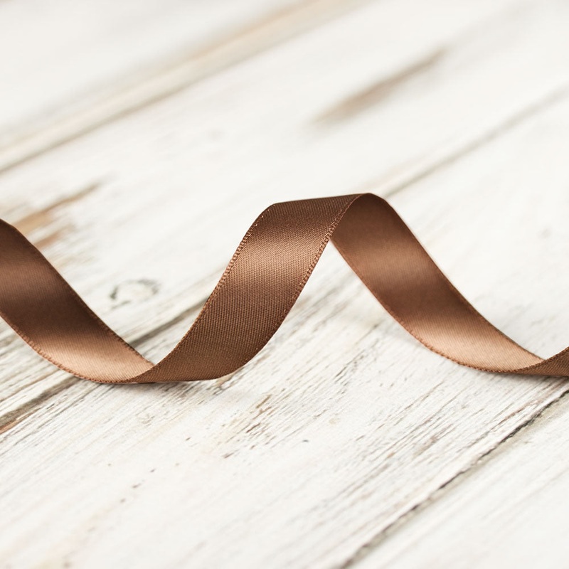 16mm Double Faced Satin Ribbon – Chocolate Chip