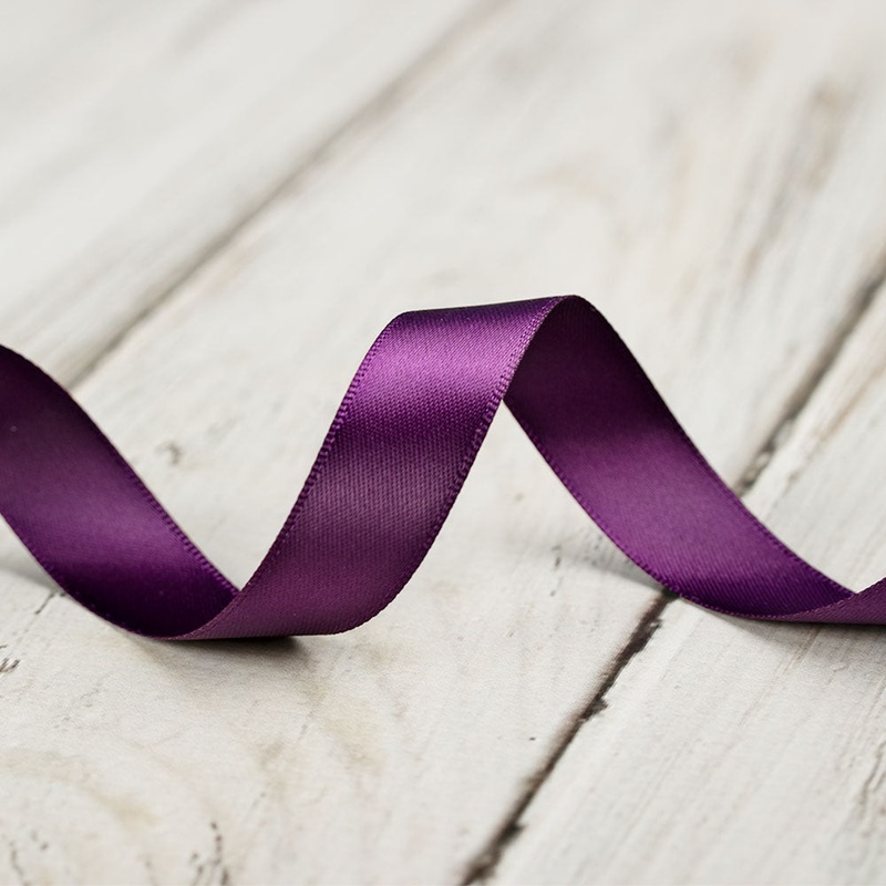 16mm Double Faced Satin Ribbon – Grape