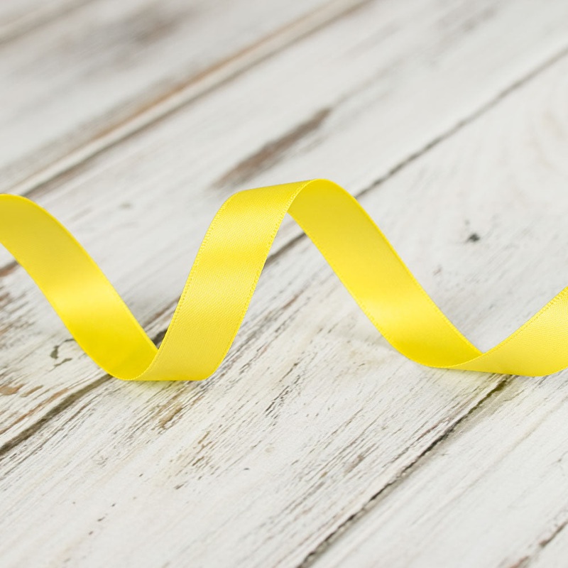16mm Double Faced Satin Ribbon – Lemon