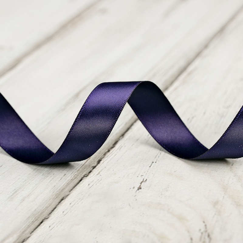 16mm Double Faced Satin Ribbon – Navy