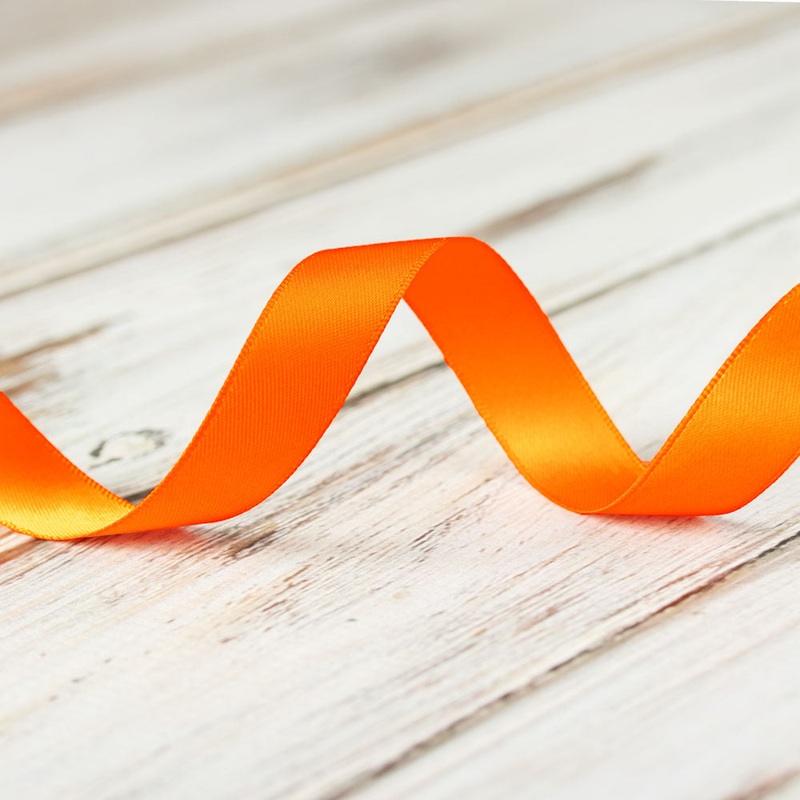 16mm Double Faced Satin Ribbon – Orange