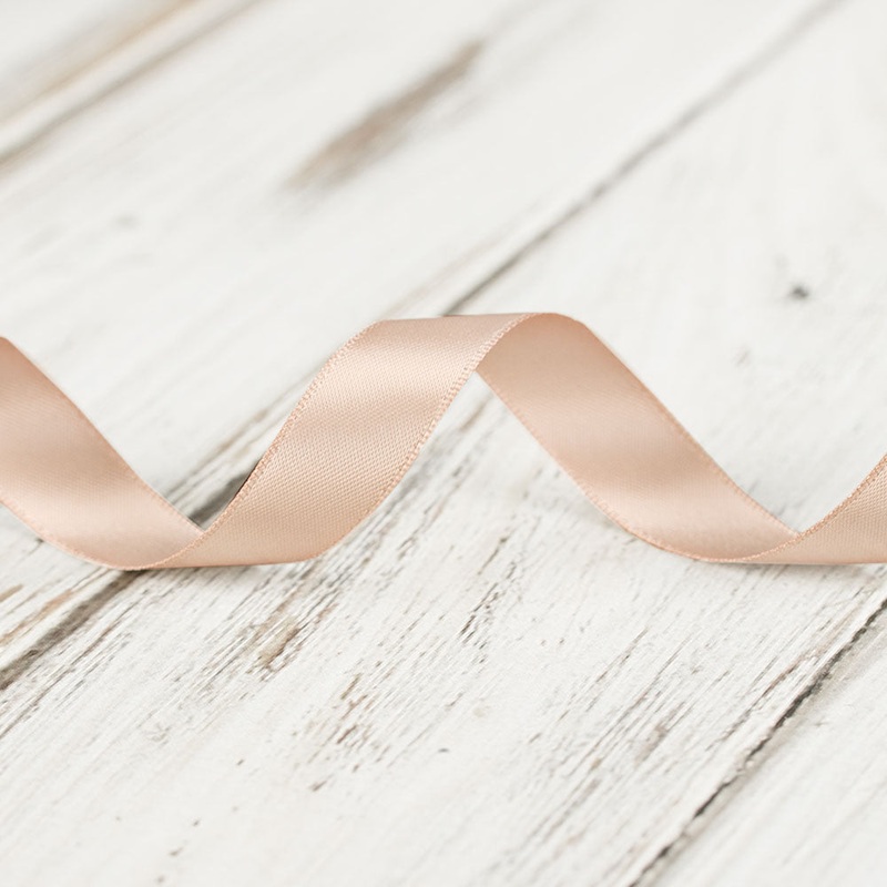 16mm Double Faced Satin Ribbon – Taupe Pearl