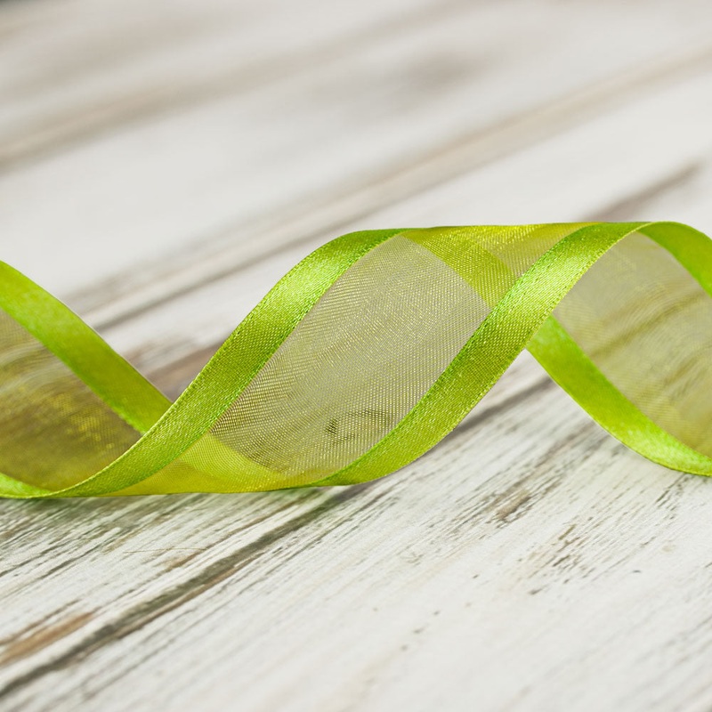 38mm Satin Edge Organza Ribbon – Apple Green