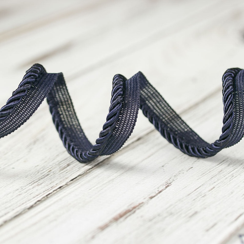 4mm Medium Twisted Cord w/Lip – Dark Navy