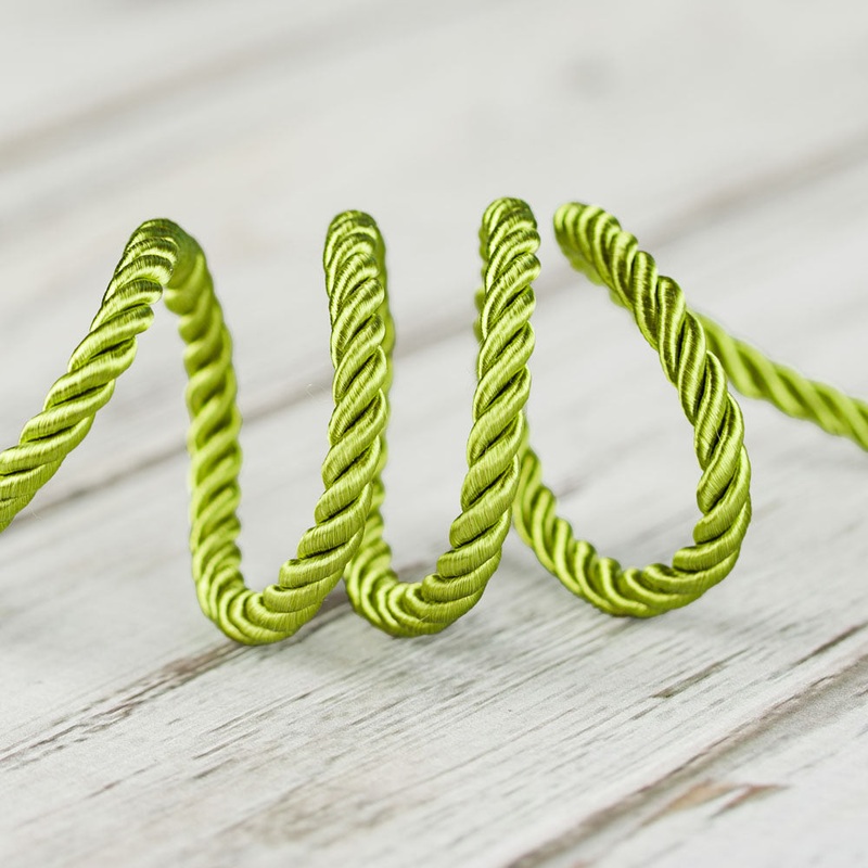 4mm Narrow Twisted Cord – Lime