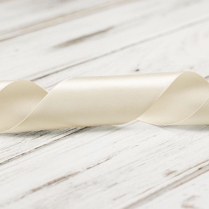 50mm Double Faced Satin Ribbon – Bridal White