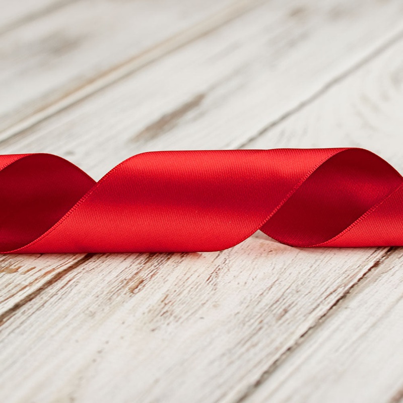 50mm Double Faced Satin Ribbon – Red