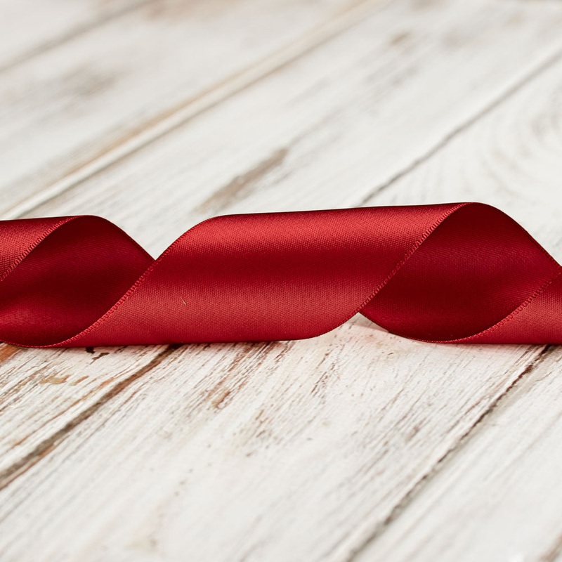 50mm Double Faced Satin Ribbon – Scarlet
