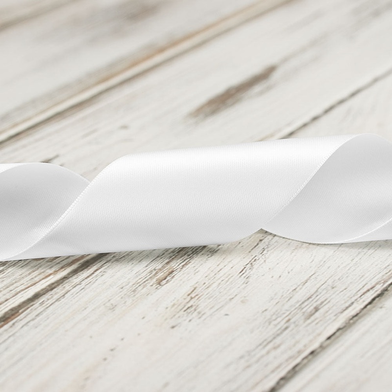 50mm Double Faced Satin Ribbon – White