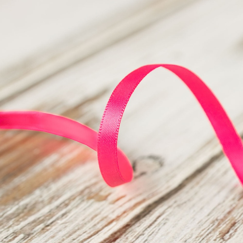 6mm Double Faced Satin Ribbon – Bright Pink