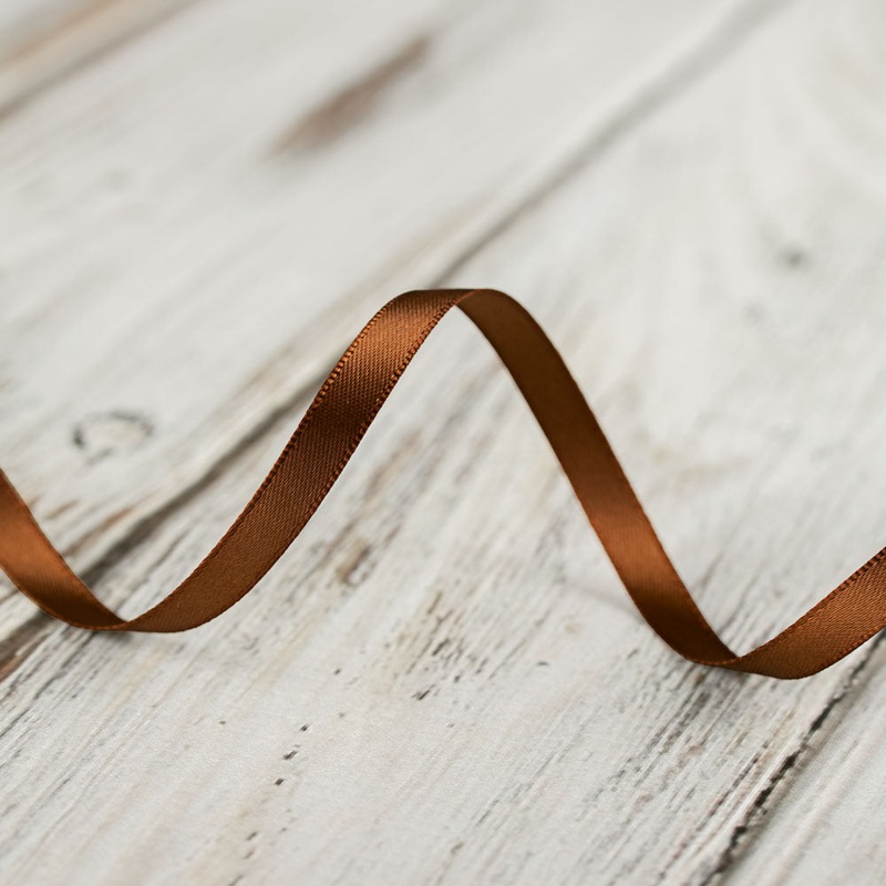 6mm Double Faced Satin Ribbon – Brown