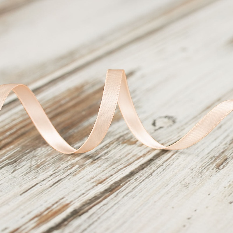 6mm Double Faced Satin Ribbon – Champagne