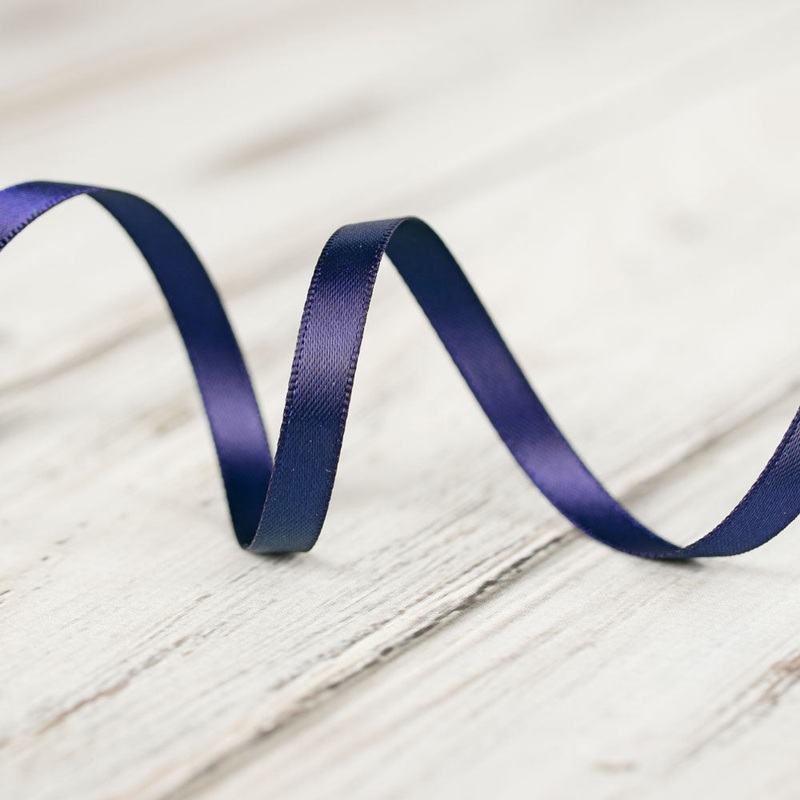 6mm Double Faced Satin Ribbon – Navy