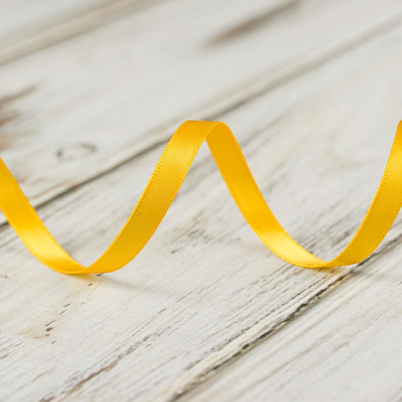6mm Double Faced Satin Ribbon – Yellow