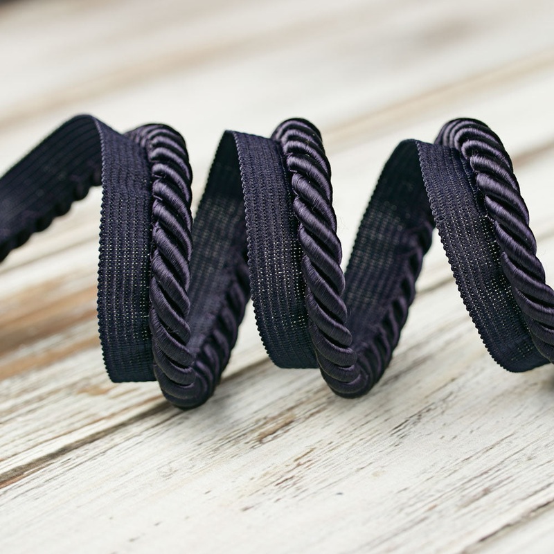 7mm Large Twisted Cord w/Lip – Dark Navy