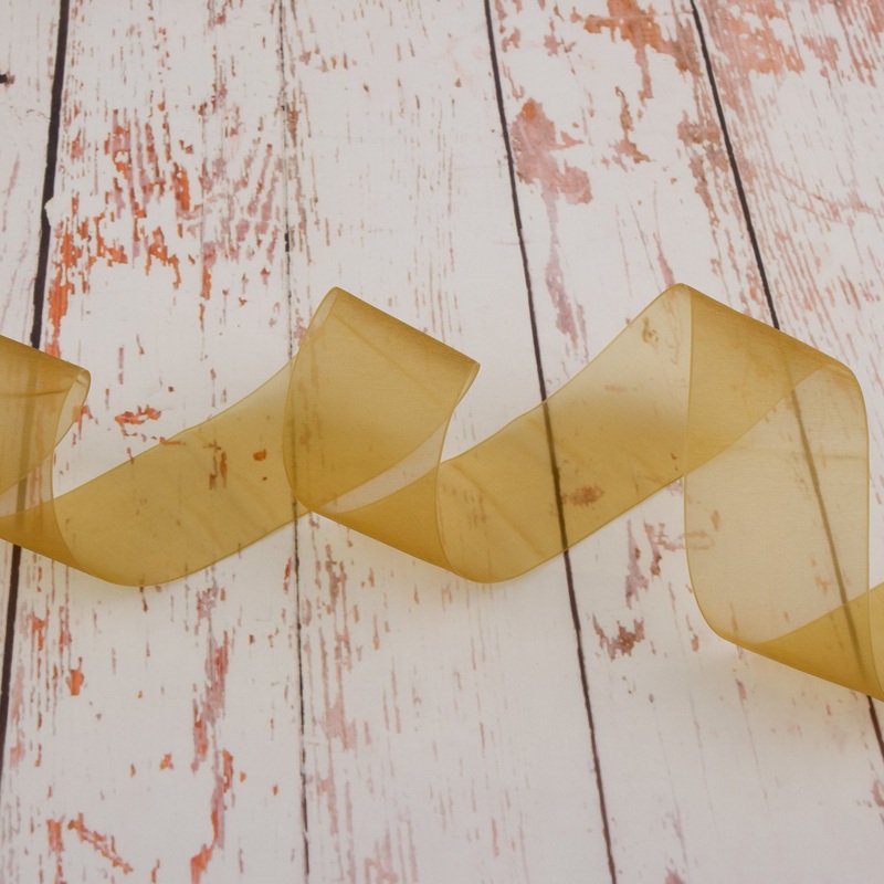 38mm Organza Ribbon – Gold